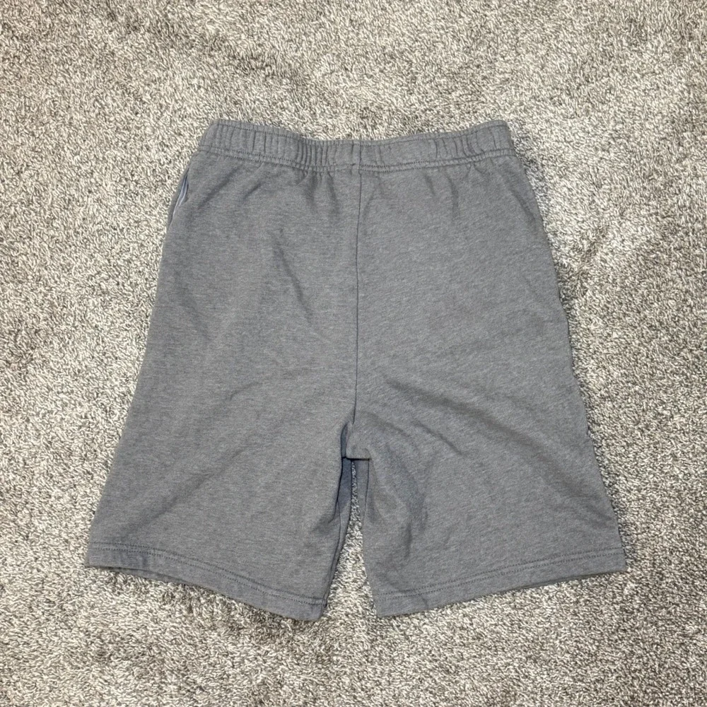 The North Face Mens Gray Fleece Shorts Logo Patch Drawstring Size Small